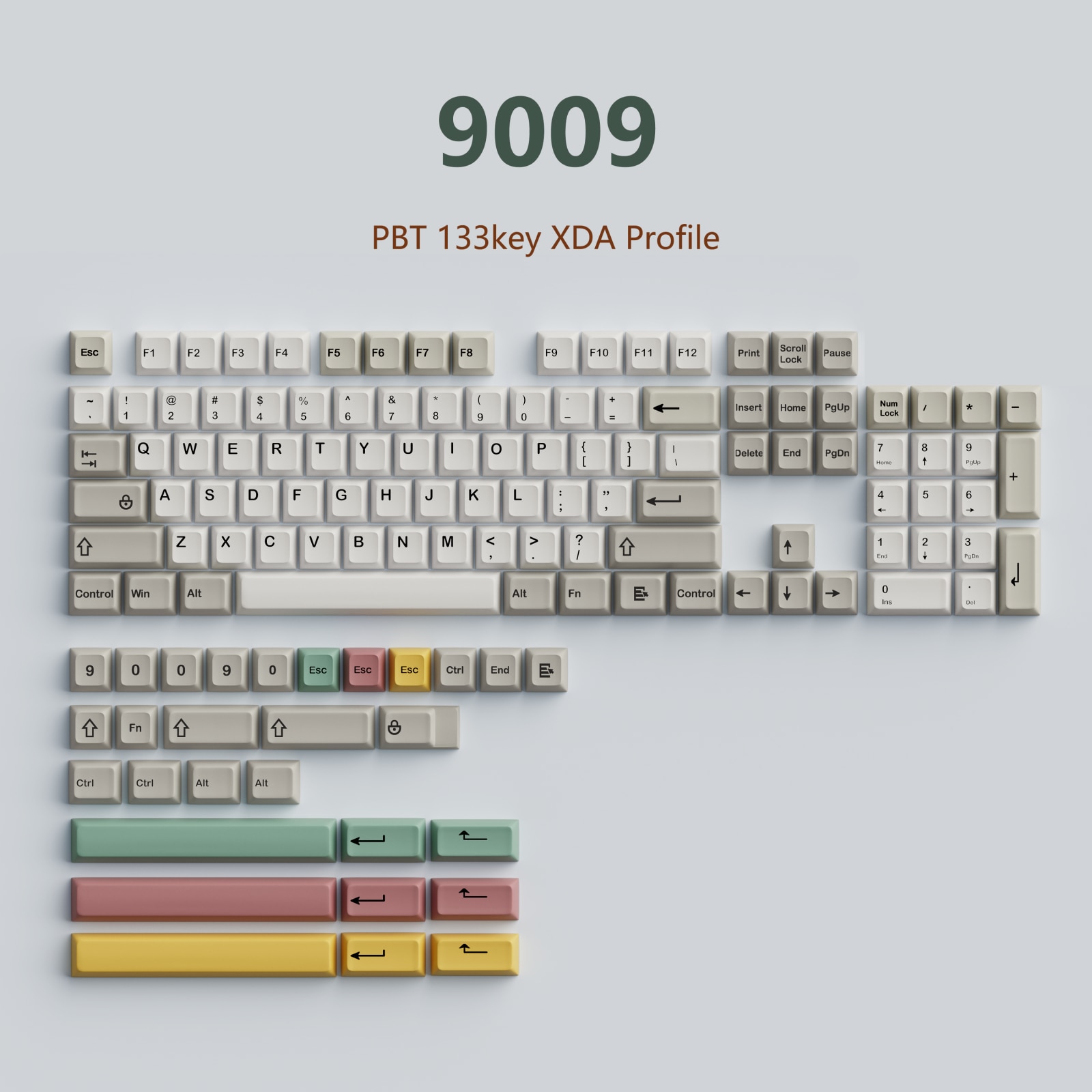 KeysLand-XDA-PBT-Dye-Sub-Keycaps-126-133-Keys-9009-Retro-For-Cherry-Mx-Switch-Mechanical
