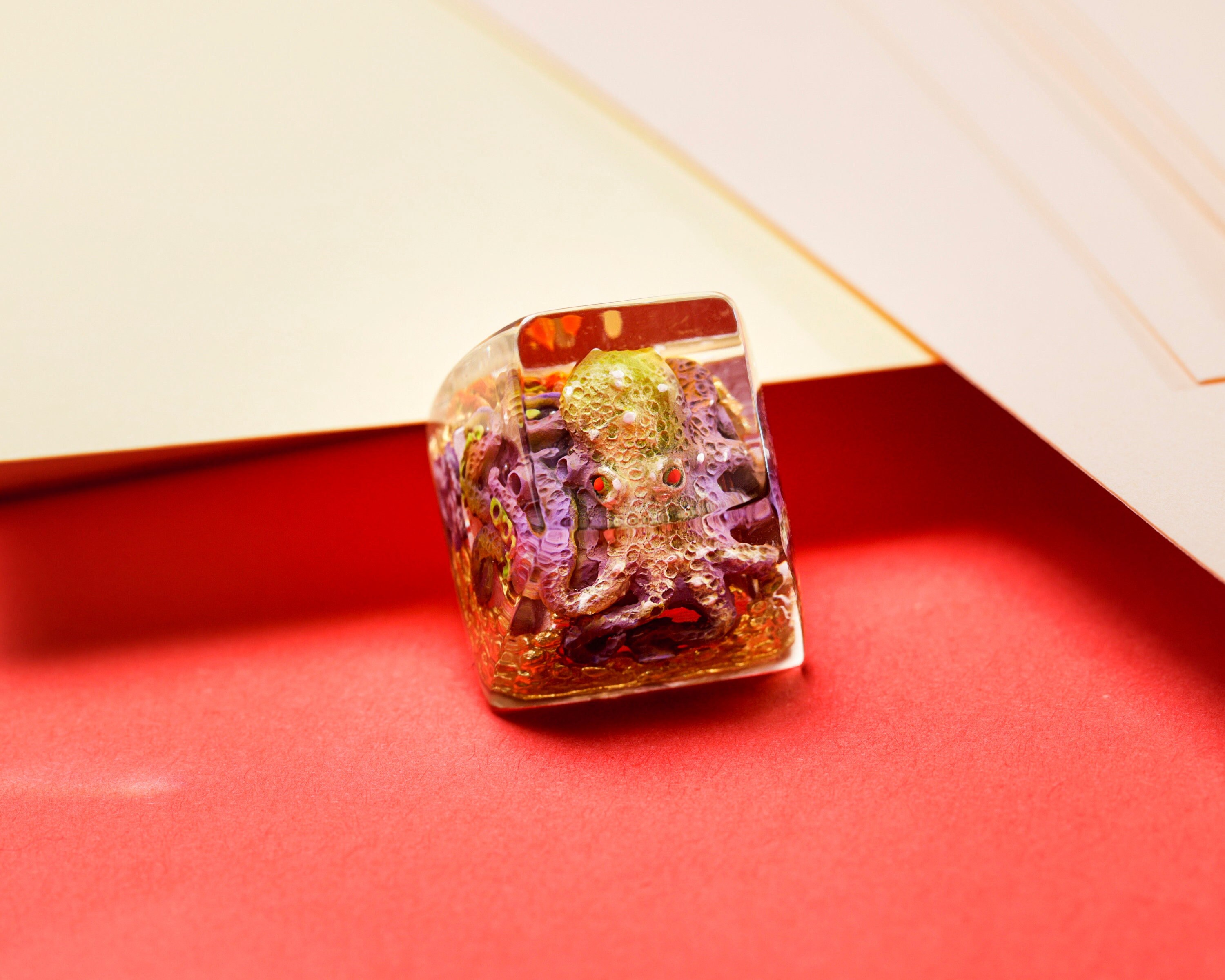Artisan Keycap Purple Octopus Keycap For Cherry MX Switches Mechanical Keyboard Gift for him