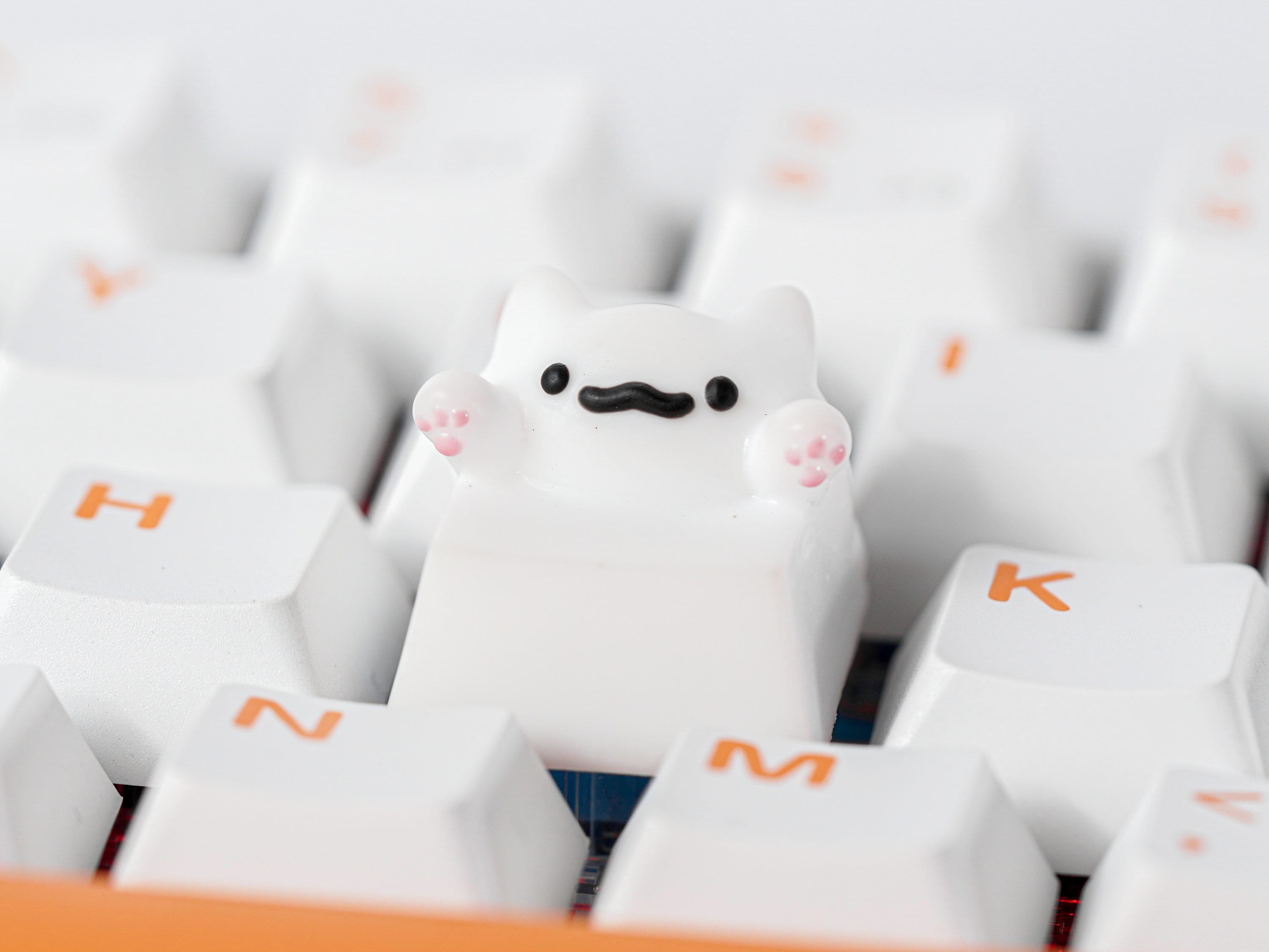 Kitty Keycap, Cute Cat Keycap, Artisan Keycap, Keycap for MX Cherry Switches Michanical Keyboard, Handmade Gift