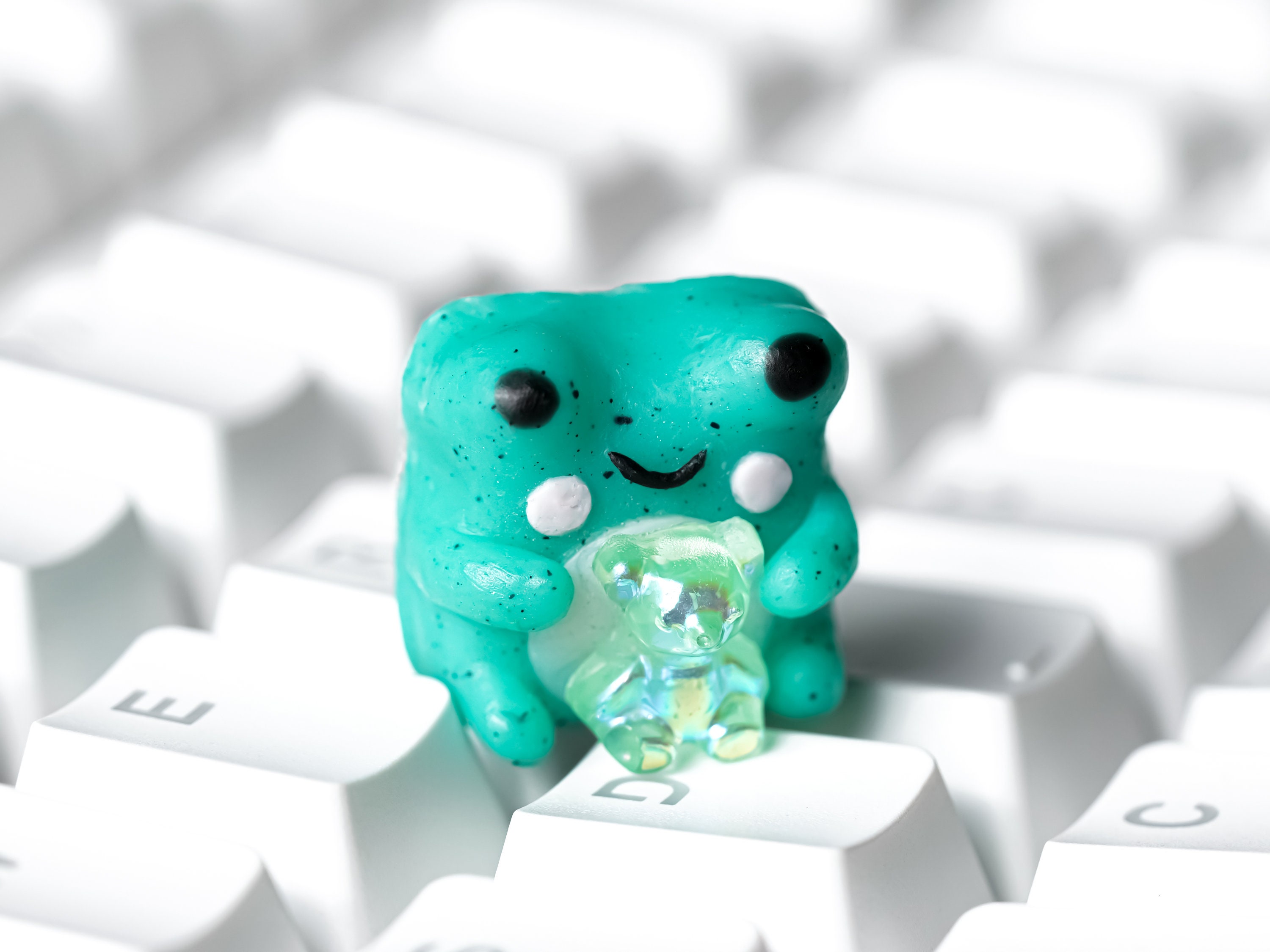 Froggy Keycap, Funny Keycap, Artisan Keycap, Keycap for MX Cherry Switches Michanical Keyboard, Handmade Gift
