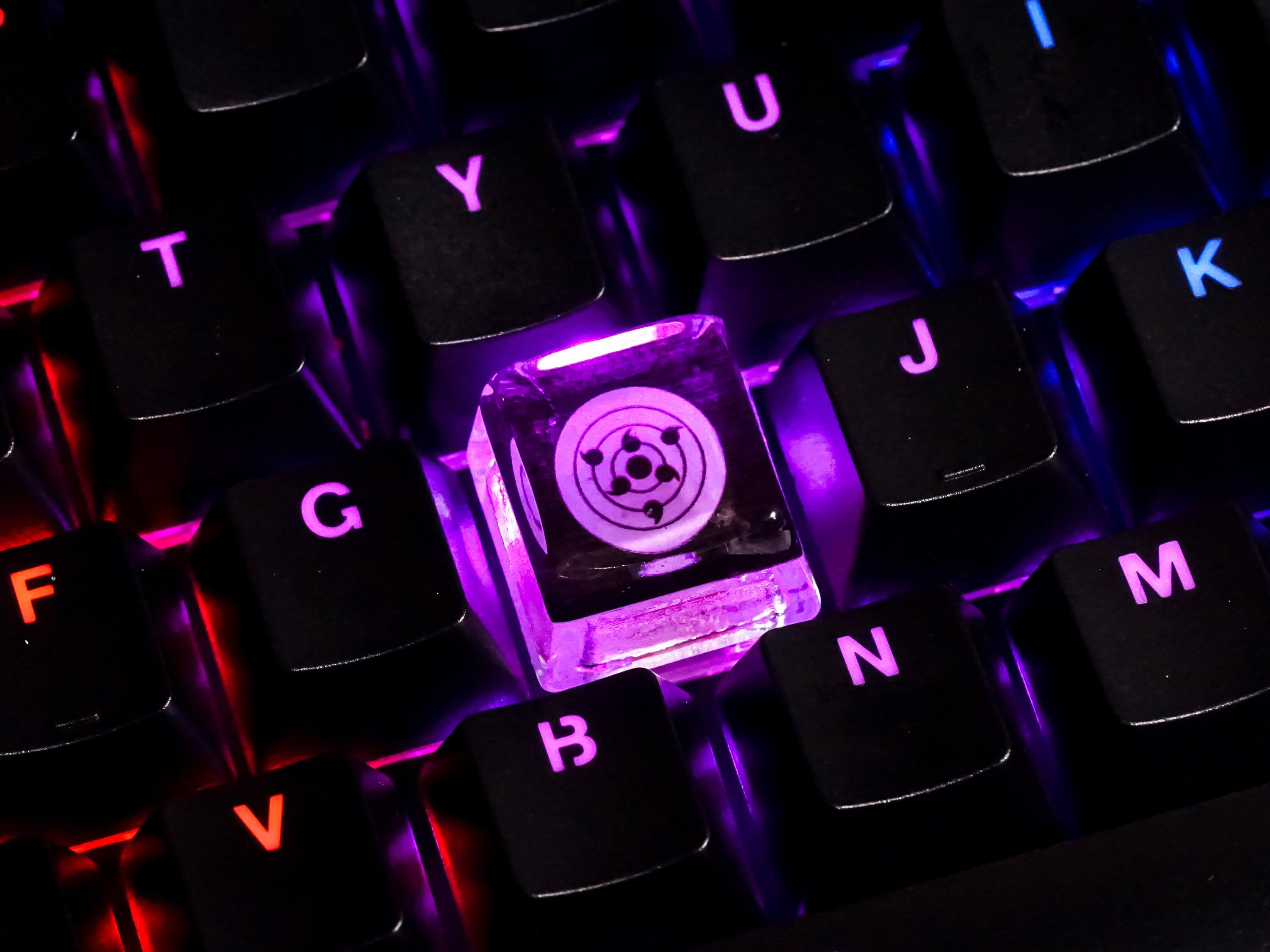 Ninja Eye Keycap, Anime Keycap, Artisan Keycap, Keycap for MX Cherry Switches Michanical Keyboard, Handmade Gift