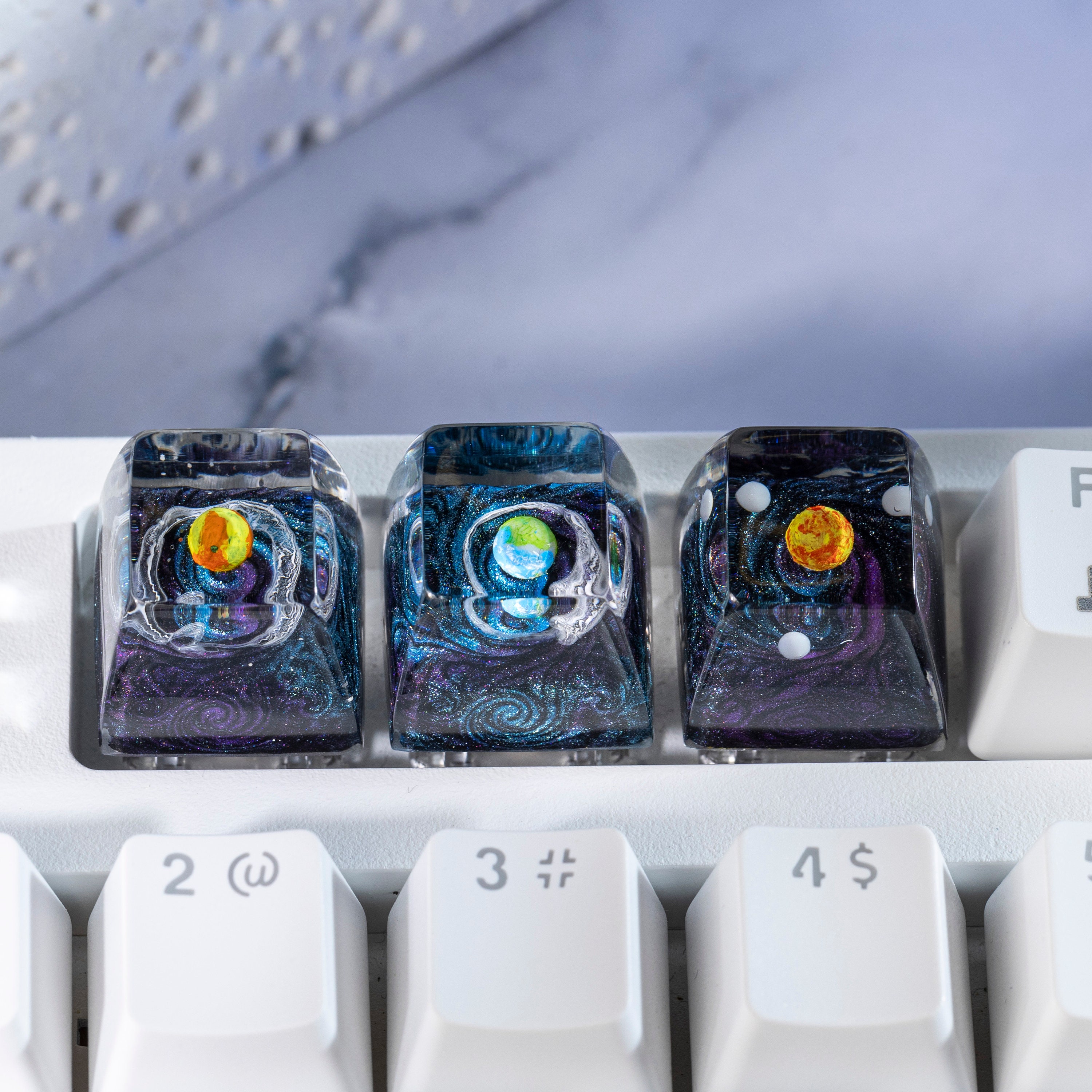 Planets Keycap Set, Solar System Keycap, Universe Keycap, Artisan Keycacp, Keycap for Cherry MX Switches Michanical Keyboard, Gift for Him